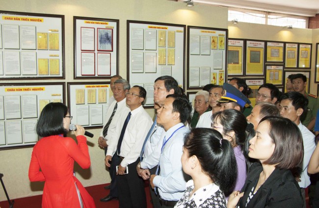Một số hình ảnh tại lễ khai mạc triển lãm “Hoàng Sa, Trường Sa của Việt Nam - Những bằng chứng lịch sử và pháp lý”. Ảnh Quốc Chiến