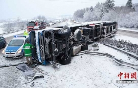 第二轮强降雪袭击欧洲 英德等国交通陷入瘫痪