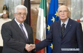 Abbas calls for Italy's support for Palestine in peace process with Israel