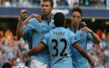 Tevez lifts Manchester City to victory in Mancini's 100th EPL game