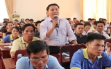 Provincial leaders in dialogue with labor union officers and workers in Thuan An Town