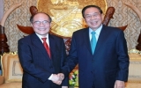 Chủ tịch Quốc hội Nguyễn Sinh Hùng hội kiến với các nhà lãnh đạo Lào