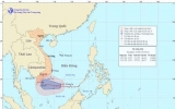 Áp thấp nhiệt đới trên Biển Đông đang mạnh dần lên