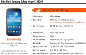 Galaxy S4 'phóng to' 6,3 inch có giá chính hãng 11,5 triệu đồng