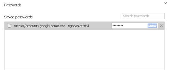 Bảo vệ mật khẩu đã lưu trong Google Chrome