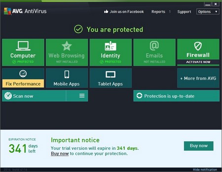 AVG Antivirus Pro có hạn dùng lên đến hơn 340 ngày