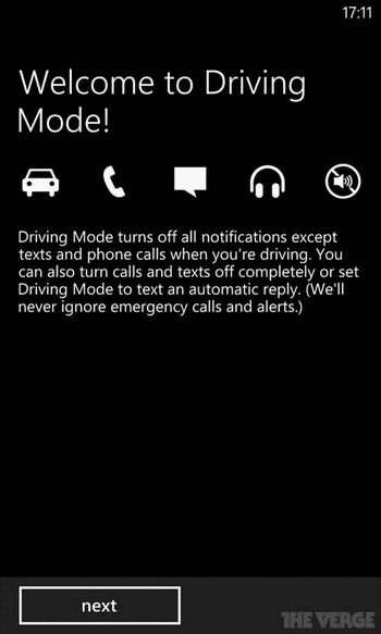 Thiết lập chế độ lái xe (Driving Mode) trên bản nâng cấp của Windows Phone 8