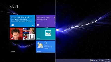 Giao diện Start Screen có thể sử dụng chung hình nền sử dụng trên giao diện Desktop