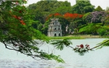 越南河内还剑湖的四季景色