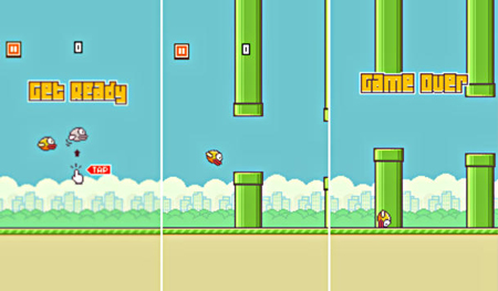 Flappy Bird, trò chơi di động đang gây sốt trong cộng đồng người dùng smartphone.