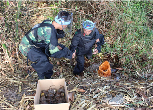 Thu gom an toàn mìn, vật liệu nổ tại địa phương