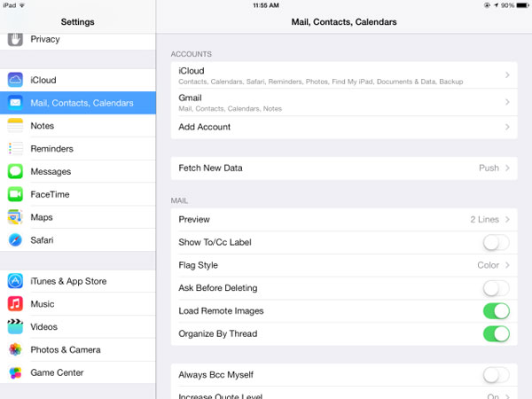 Làm thế nào để đồng bộ Google Mail, Contacts và Calendar trên iPad