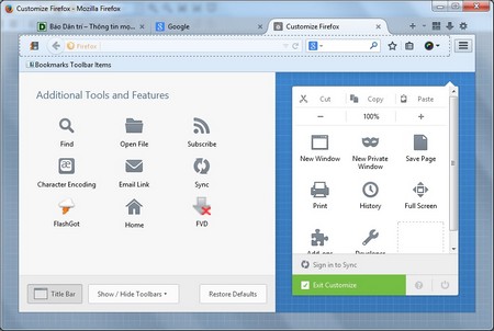 Giao diện các tab trên Firefox 29 có nhiều nét tương đồng với trình duyệt Chrome của Google