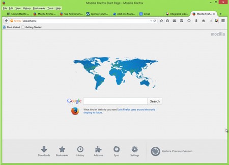 Sự khác biệt hoàn toàn trong giao diện giữa Firefox 28 cũ (trên) và Firefox 29 mới