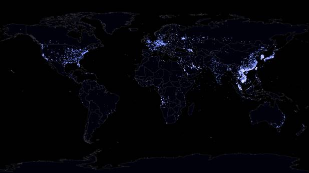 Bản đồ quốc tế người dùng Zalo cho thấy ứng dụng này đã có mặt
ở nhiều khu vực trên thế giới