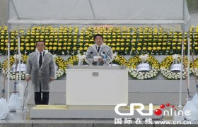 广岛民众祈祷纪念原子弹爆炸69周年