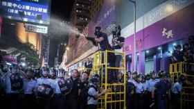 Hong Kong protests: Dozens arrested as sites demolished