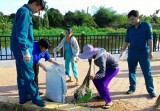 Gần 150 người dọn dẹp vệ sinh các tuyến đường phường Lái Thiêu
