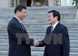 Lãnh đạo Việt-Trung trao đổi điện mừng 65 năm quan hệ ngoại giao