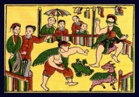 春节图画中的羊形象