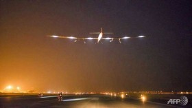 Solar plane lands in Myanmar on epic round-the-world journey