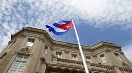 Cuba opens Washington embassy, urges end to embargo