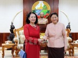 Chủ tịch Quốc hội Lào tiếp đoàn đại biểu Quốc hội Việt Nam