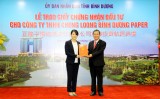 Trao giấy chứng nhận đầu tư cho Công ty TNHH Cheng Loong Bình Dương Paper