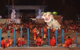 共18个俱乐部参加平阳龙狮麒麟舞比赛