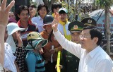 President Sang visits Ly Son island district