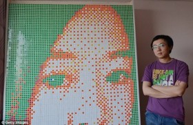 Dùng 840 khối rubik xếp chân dung “người trong mộng” để tỏ tình