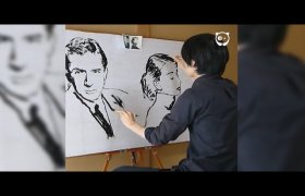 Khó tin nghệ sĩ vẽ hai bức tranh bằng... cả hai tay