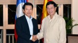 越南政府副总理兼外长范平明会见中国外交部长王毅和老挝外交部长沙伦塞