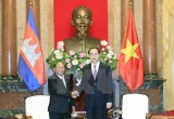 Chủ tịch nước Trần Đại Quang tiếp Chủ tịch Quốc hội Campuchia
