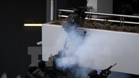马来西亚警方为第29届东南亚运动会进行安保演习