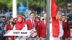 第29届东运会各国升旗仪式在马来西亚举行