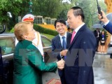Chủ tịch nước Trần Đại Quang đón Tổng thống Chile Michelle Bachelet