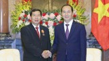 越南国家主席陈大光会见老挝最高人民法院院长坎潘•西提丹帕