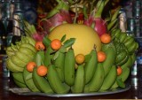 Five-fruit tray at traditional Lunar New Year