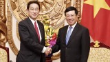 越南政府副总理兼外长范平明会见日本自民党国会对策委员长