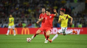 2018年俄罗斯世界杯1/8决赛：英格兰队点球大战5-4淘汰哥伦比亚队 挺进八强