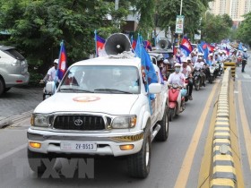 Cambodia holds armed forces display ahead of election