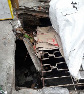 Cống mất nắp đã được khắc phục