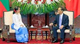 越南国家主席陈大光会见缅甸国务资政昂山素季