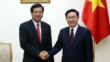 越南政府副总理王廷惠会见老挝前政府总理波松•布帕万