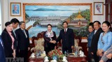 越南国会主席阮氏金银造访老挝万象省