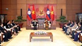 越南国会主席阮氏金银会见老挝政府总理通伦·西苏里