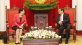 越共中央组织部部长范明正会见日本总务与传媒省大臣高市早苗