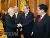 Party, State leader holds Tet meeting with senior officials, veteran revolutionaries
