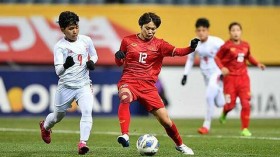 2020年东京奥运会女足预选赛第三轮比赛：越南女足队以1比0击败缅甸女足队